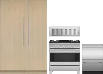 5 Piece Package Includes Refrigerator, Freezer, Range, Hood And Dishwasher
